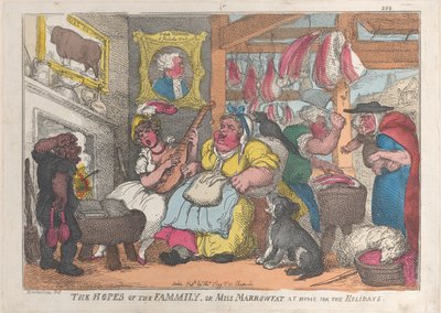 De Hopen van de Familie, of Juffrouw Marrowfat Thuis voor de Vakantie, 1809-13 door Thomas Rowlandson