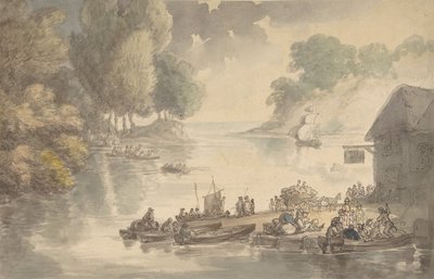 De herberg bij de oversteekplaats door Thomas Rowlandson