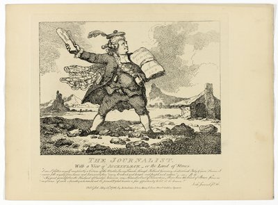 De journalist, uit Boswells Tour of the Hebrides door Thomas Rowlandson