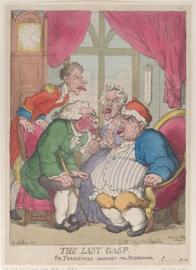De Laatste Adem, of Paddenstoelen Verward met Champignons door Thomas Rowlandson