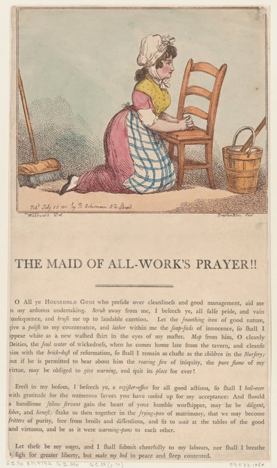Het gebed van de dienstmeid!!, 25 juli 1801 door Thomas Rowlandson