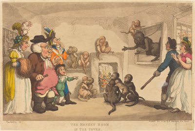De Apenkamer in de Toren door Thomas Rowlandson