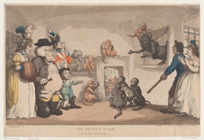 De apenkamer in de toren, 20 december 1799 door Thomas Rowlandson