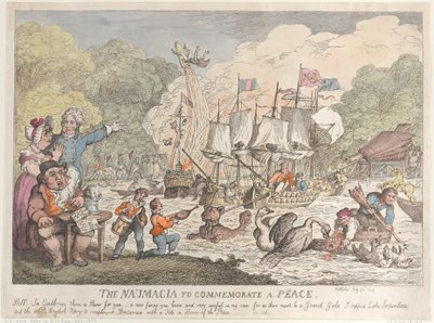 De Naumacia ter Herdenking van een Vrede, 23 juli 1814 door Thomas Rowlandson