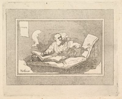 De Filosoof Bejaarde Man die een Boek Kopieert, 1783-87 door Thomas Rowlandson