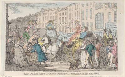 De Plezieren van Bond Street: of Modieus Rijden door Thomas Rowlandson