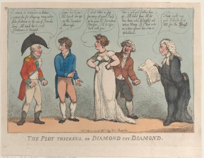 Het complot verdikt, of diamant snijdt diamant, 16 juli 1809 door Thomas Rowlandson