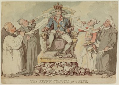 De geheime raad van een koning door Thomas Rowlandson