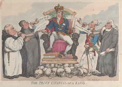 De geheime raad van een koning, 28 maart 1815 door Thomas Rowlandson