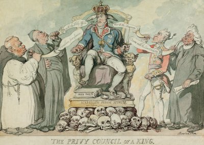 De Geheime Raad van een Koning, uitgegeven 1815 door Thomas Rowlandson