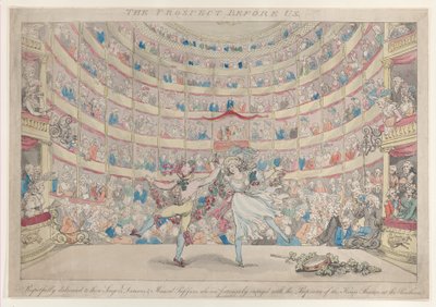 Het vooruitzicht voor ons, respectvol opgedragen aan die zangers, dansers en muzikanten, 13 januari 1791 door Thomas Rowlandson