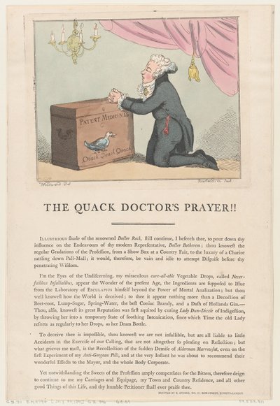 Het gebed van de kwakzalver!!, 30 juli 1801 door Thomas Rowlandson