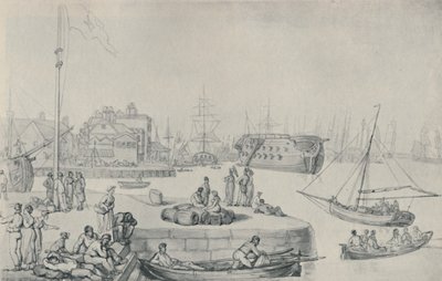 De Kade, Blackwall Docks door Thomas Rowlandson