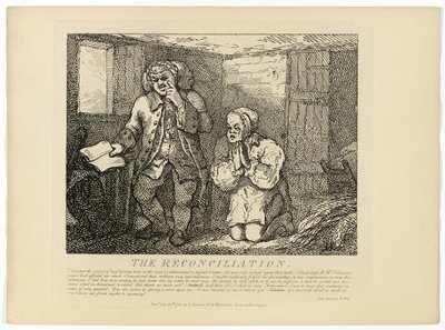 De verzoening, uit Boswells Tour of the Hebrides door Thomas Rowlandson