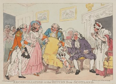 De verzoening, of de terugkeer uit Schotland door Thomas Rowlandson