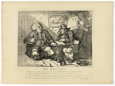 Het herstel, van Boswells Tour of the Hebrides door Thomas Rowlandson
