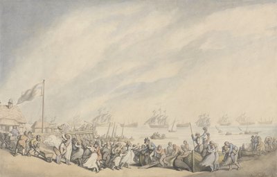 De terugkeer van de vloot naar Great Yarmouth na de nederlaag van de Nederlanders in 1797, ca. 1797 door Thomas Rowlandson