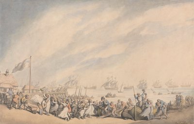 De Terugkeer van de Vloot naar Great Yarmouth in 1797 door Thomas Rowlandson