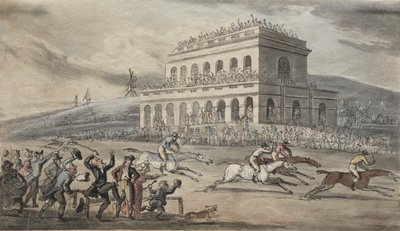De Eerwaarde Dr. Syntax Verliest zijn Geld op de Renbaan in York door Thomas Rowlandson