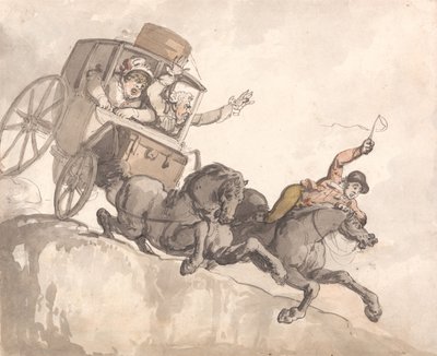 De weggelopen coach door Thomas Rowlandson