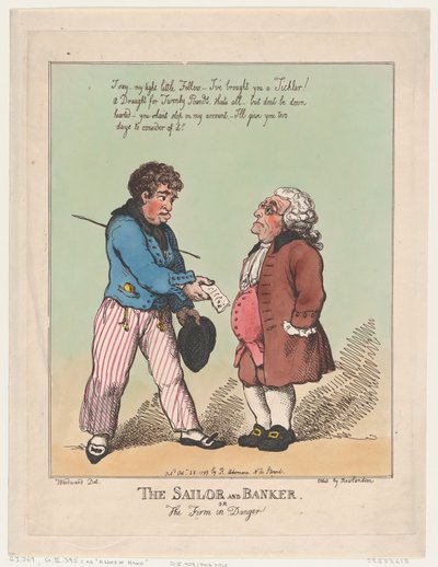 De Zeeman en de Bankier, 28 oktober 1799 door Thomas Rowlandson