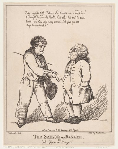 De zeeman en de bankier, of de firma in gevaar, 28 oktober 1799 door Thomas Rowlandson