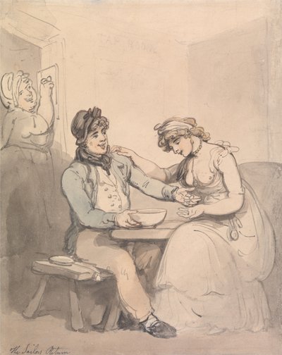 De terugkeer van de zeeman door Thomas Rowlandson