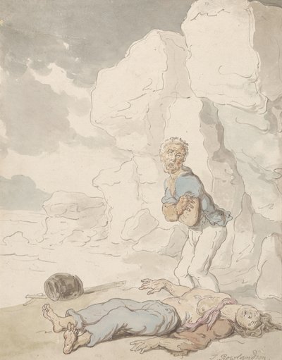 De schipbreukelingen door Thomas Rowlandson