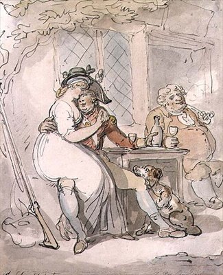 Het vertrek van de soldaat door Thomas Rowlandson
