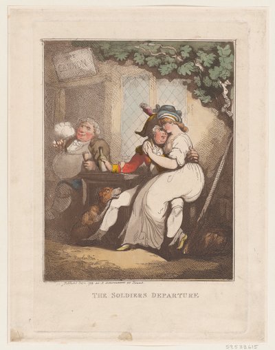Het Vertrek van de Soldaat, 10 oktober 1799 door Thomas Rowlandson