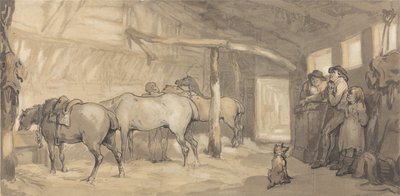 De stal van een herberg, ca. 1790 door Thomas Rowlandson