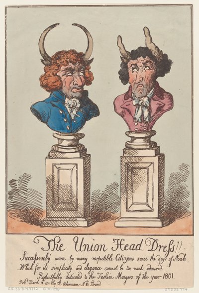 Het Unie-hoofddeksel door Thomas Rowlandson