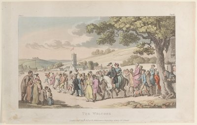 Het Welkom, uit De Pastoor van Wakefield, 1 mei 1817 door Thomas Rowlandson