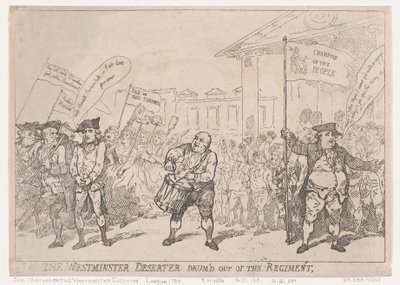 De Deserteur van Westminster Uit het Regiment Gedrumd, 18 mei 1784 door Thomas Rowlandson
