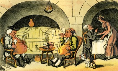 Het kelderkwartet door Thomas Rowlandson