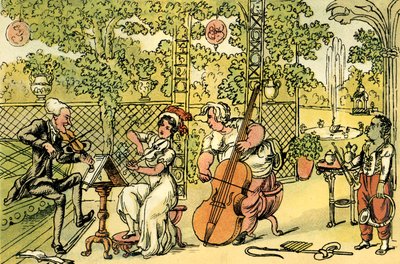 Het tuintrio door Thomas Rowlandson