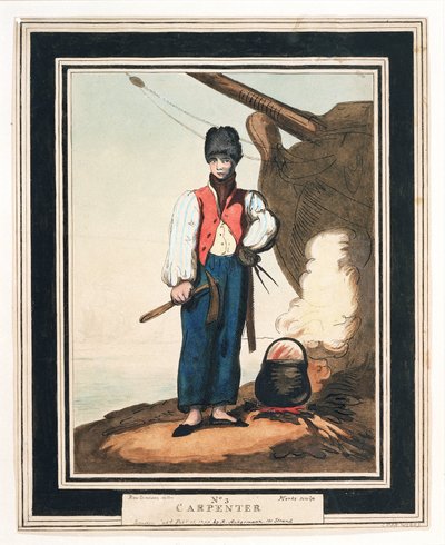 De scheepsbouwer, een van de belangrijkste adjudanten van de Royal Navy in de 18e eeuw, die een examen moest afleggen in Shipwright