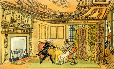Het bezoek van Dr. Syntax aan de weduwe Hopeful door Thomas Rowlandson