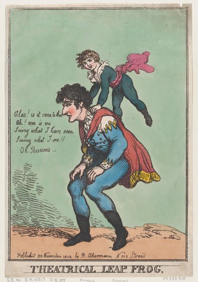 Theatrale Leap Frog door Thomas Rowlandson