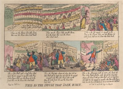Dit is het huis dat Jack bouwde, 27 september 1809 door Thomas Rowlandson