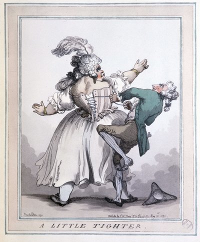 Strakker - Prenten door Rowlandson, in "Het korset in kunst en moraal van de 13e tot de 20e eeuw" door F. Libron en H. Clouzot door Thomas Rowlandson