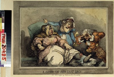 Een bordeelhoudster op haar laatste benen door Thomas Rowlandson