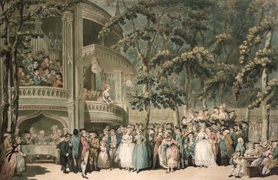 Vauxhall, gegraveerd door Robert Pollard en geaquarelleerd door Francis Jukes, uitgegeven door John Raphael Smith, 1785 door Thomas Rowlandson