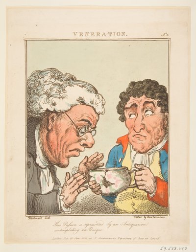 Verering Le Brun Travested, of Karikaturen van de Passies, 21 januari 1800 door Thomas Rowlandson