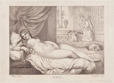 Venus van Urbino, 1799 door Thomas Rowlandson