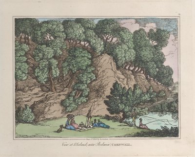 Uitzicht op Blisland, nabij Bodmin, Cornwall, uit Schetsen uit de Natuur door Thomas Rowlandson