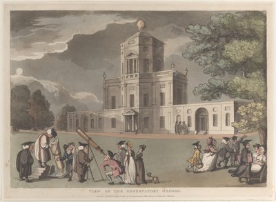 Uitzicht op het observatorium, Oxford, 1 mei 1810 door Thomas Rowlandson