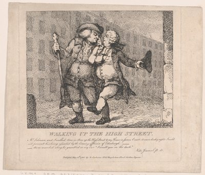Wandelen op de High Street, Edinburgh Picturesque Beauties of Boswell, Part the F..., 15 mei 1786 door Thomas Rowlandson
