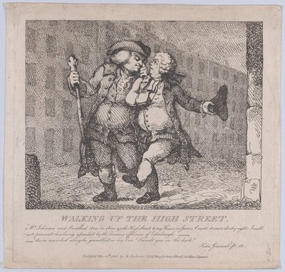 Wandelen op de Hoofdstraat, Edinburgh Pittoreske Schoonheden van Boswell door Thomas Rowlandson