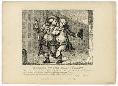 Wandelen door de High Street, uit Boswells Tour of the Hebrides door Thomas Rowlandson